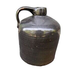 Antique Unmarked Salt Glazed Stoneware Whiskey Jug Crock